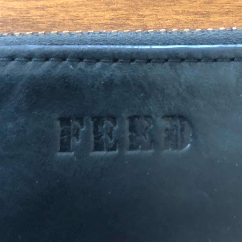 FEED - LEATHER MINI WALLET + BLACK